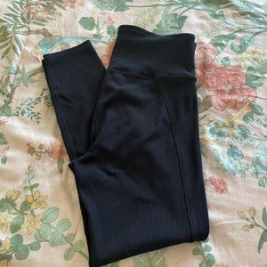 Black Ribbed Legging Tight